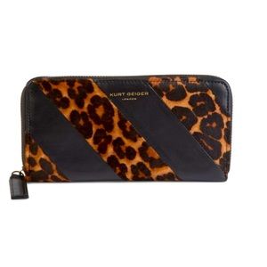 Kurt Geiger Leopard Print and Black Wallet